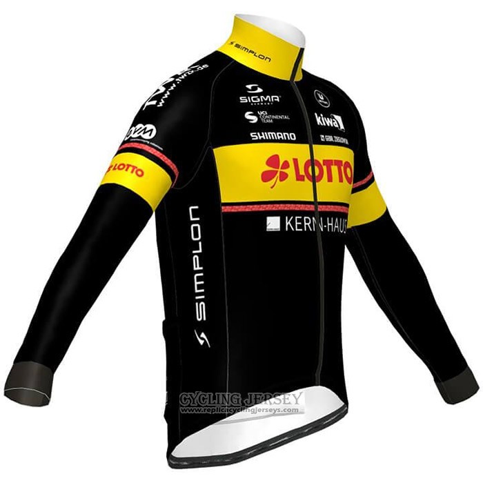2020 Cycling Jersey Lotto-kern Hausblack Yellow Long Sleeve And Bib Tight